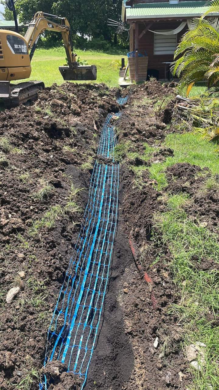 Réalisation d'une tranchée de viabilisation Guadeloupe